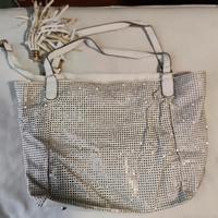Borsa a spalla Bianca e Argento - Effetto Brillant