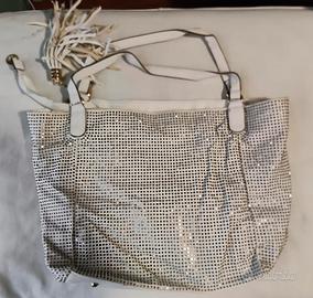 Borsa a spalla Bianca e Argento - Effetto Brillant