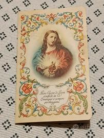 Santino di Sacro cuore con calendario del 1948