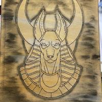 Tela ricamata e dipinta a mano