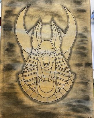 Tela ricamata e dipinta a mano