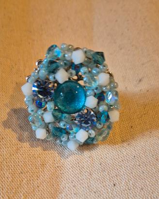 anello regolabile acciaio e pietre