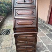 Scrittoio a ribalta antico in legno massello