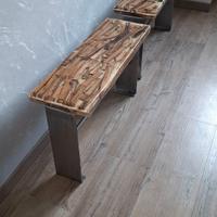 Panche in resina e legno