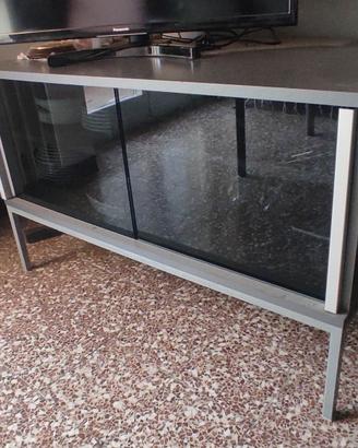 Mobile salotto porta TV con ante in cristallo