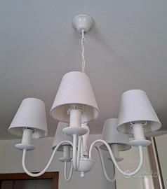 Lampadario a sospensione e coppia di lampade