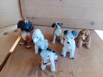 statuine cani gruppo di 6 pz