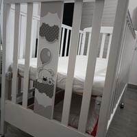 Lettino Italbaby bianco con disegno grigio