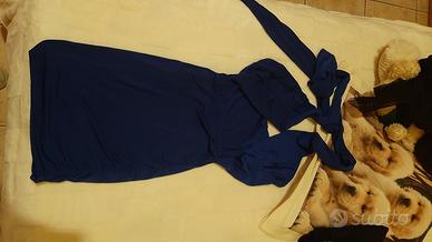 vestito aperto davanti blu