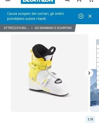 scarponi sci bambino/a