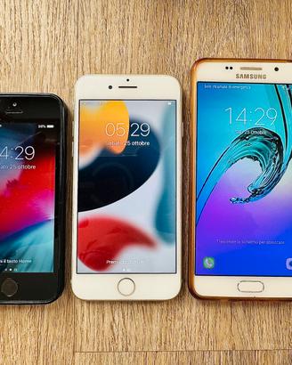3 CELLULARI: IPHONE 5s, IPHONE 7 e SAMSUNG A5