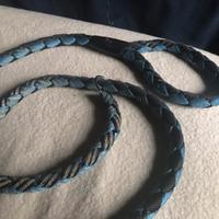 Guinzaglio con collare in corda azzurro e blu