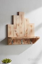 Appendino Organizer da Muro in Legno Rustico