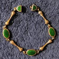 Bracciale vintage in argento 925 e pietre verdi
