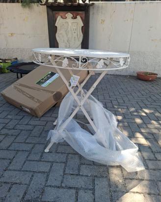 Tavolino da giardino pieghevole stile shabby