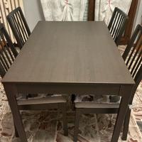 Tavolo IKEA EKEDALEN con 4 sedie – colore nero