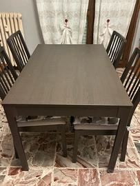 Tavolo IKEA EKEDALEN con 4 sedie – colore nero