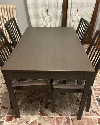 Tavolo IKEA EKEDALEN con 4 sedie – colore nero