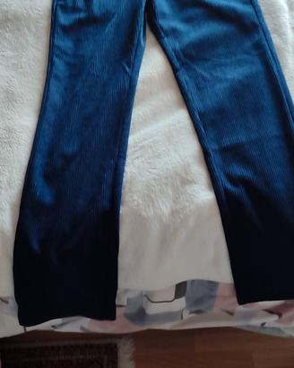 Pantalone in velluto a coste blu