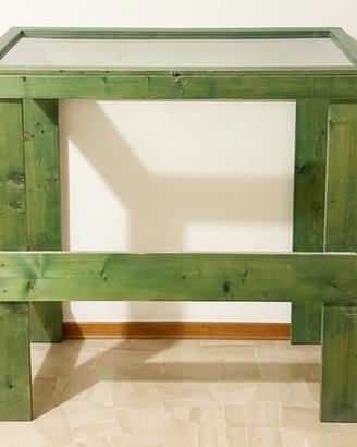 Vetrinetta in legno con coperchio apribile