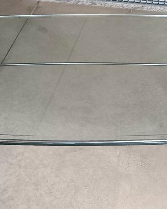 Tavolino vintage vetro e metallo 140x64 cm
