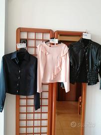 3 BLUSE ELEGANTI RASO E STRASS
