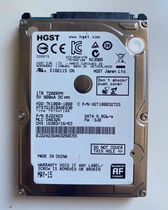 Hard Disk 1TB SATA 9.5mm 2.5" - HGTS