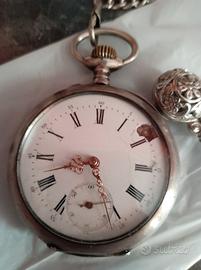 orologio da taschino d'epoca argento
