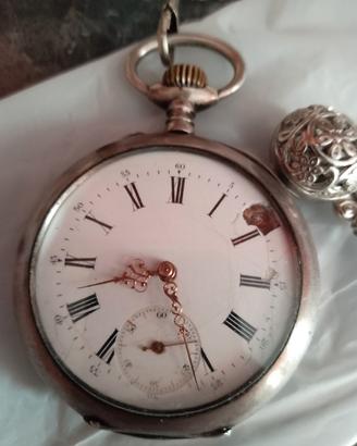 orologio da taschino d'epoca argento