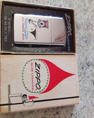 zippo slim nave forestale vintage 