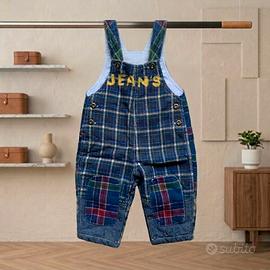 Chicco, salopette, 9 mesi, vintage, patchwork