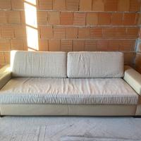 divano-letto in pelle/tessuto
