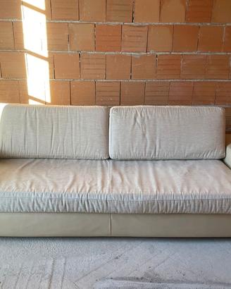 divano-letto in pelle/tessuto