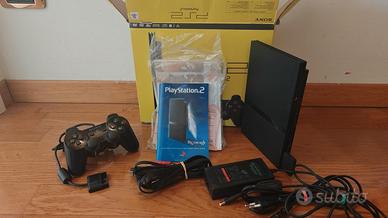 PS2 Slim Originale con Scatola manuali e accessori