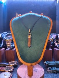 Collana Pendente Occhio di Tigre Cristallo 58cm