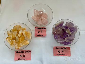 Pietre burattate: ametista quarzo citrino e rosa