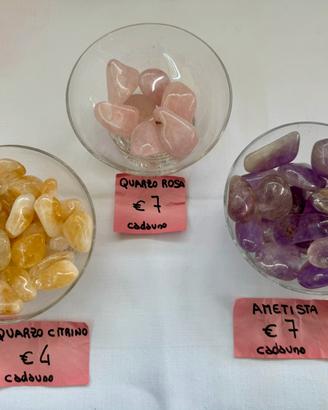 Pietre burattate: ametista quarzo citrino e rosa