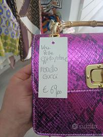 Borsa in vera pelle effetto pitone