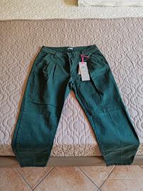 pantaloni da donna verde e bordeaux tg 44 