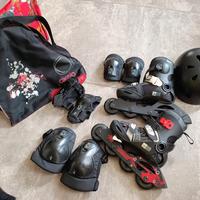 Set Pattini + Protezioni e sacca portapattini