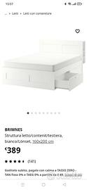 letto ikea BRIMNES con testiera