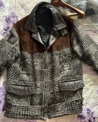 Giaccone Eagle Force tg.L in pelle e lana