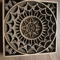 Mandala in legno 3D multilivello – Arte da parete