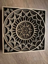Mandala in legno 3D multilivello – Arte da parete