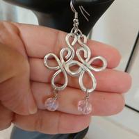 orecchini pendenti metallo giglio 