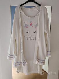 Camicia da notte premaman con vestaglia t. S