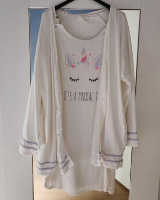 Camicia da notte premaman con vestaglia t. S