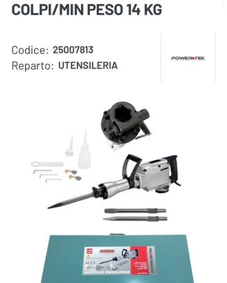 Martello pneumatico demolitore powertek 60 J