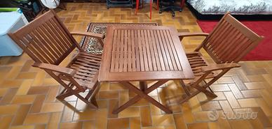 SET SALOTTINO GIARDINO LEGNO TEAK