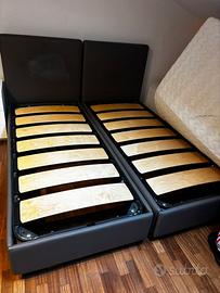 Letto matrimoniale e 2 letti singoli con materasso